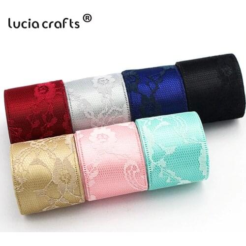 1yard/5yards 40mm Satin Flowers Lace Ribbons Trim DIY Handmade Apparel Sewing Wedding Fabric Materials Accessories R0805