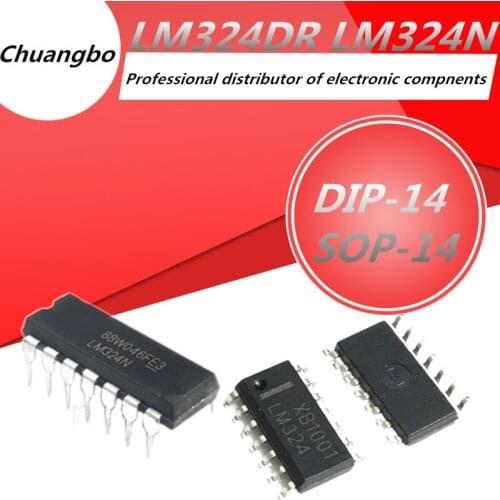10pcs/lot LM324 LM324N DIP-14 LM324DR SOP-14 Amplifiers IC spot