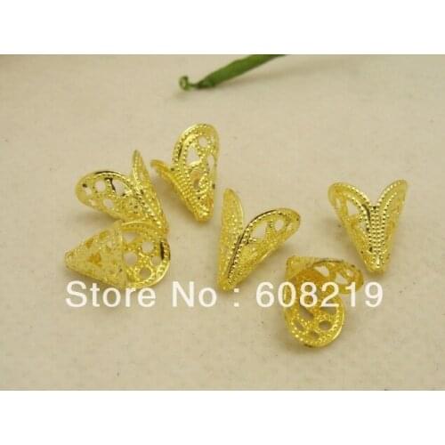 1200pcs Raw brass jewelry findings bead caps chain end shipping free