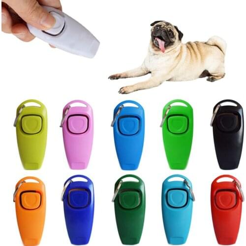 2 In 1 Dog Training Clicker Whistle Pet Trainer Assistive Guide Key Chain Whistle Dog Adjustable Sound Teaching Pet Supplies