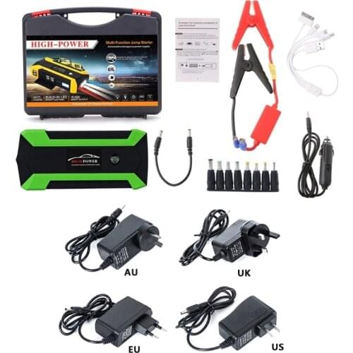 2019 US/UK/EU/AU Plug 89800mAh 4 USB Portable 600A Car Jump Starter Pack Booster Charger Battery Power Bank