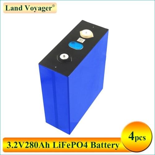 4pcs Land Voyager 3.2V 280Ah lifepo4 battery DIY 12V 24V Rechargeable battery pack for Electric car RV Solar Energy Tax Free