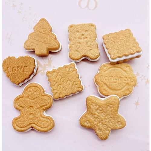 7/14Pcs Cute Mixed Simulated Mini biscuit Flat back Resin Cabochons Scrapbooking DIY Jewelry Craft Decoration Accessorie F16