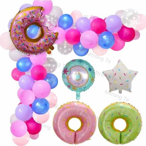 92pcs Donut Figure Balloons Candy Ice Cream Digital Balloon Baby Shower Birthday Party Supplies Kid Toy Donut Grow Up Decoration