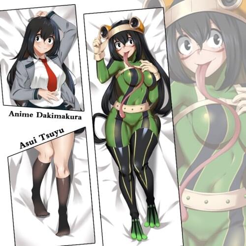 Anime Boku no My Hero Academia Dakimakura Hugging Body Pillow Case Asui Tsuyu Otaku Throw Cushion Pillow Cover