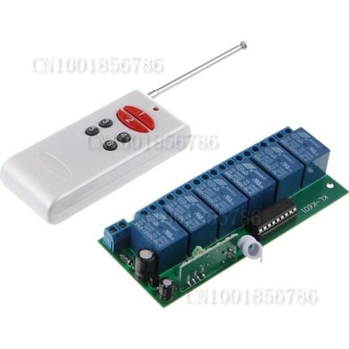 Wireless Remote Power Control Switch System1000M 6CH 6Relay DC12V Receiver&Transmitter 315/433MHZ