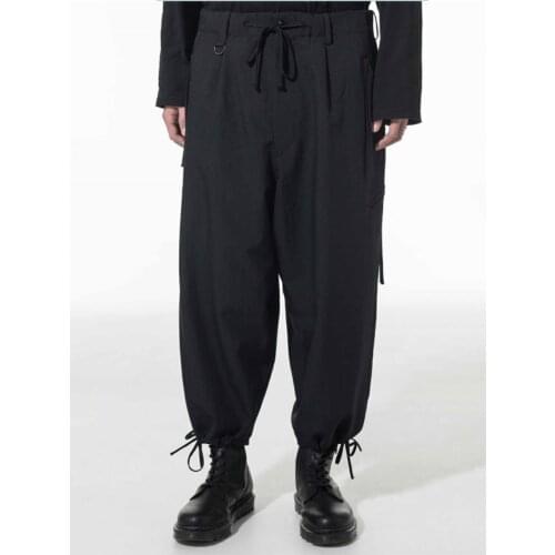 Spring and autumn new fashion mens trousers solid color comfortable casual pants handsome loose sports pants elastic waist