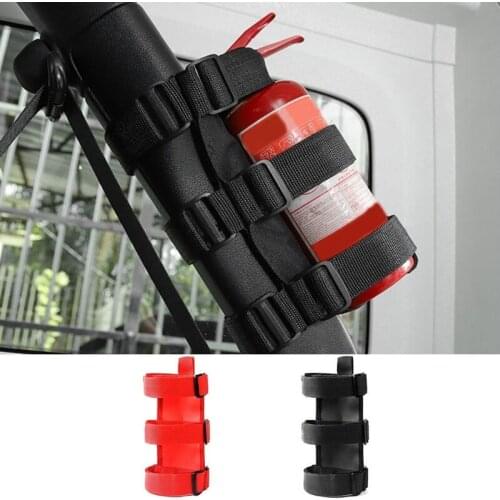 Car Roll Bar Fire Extinguisher Holder Car Accessories Fire Extinguisher Mount Strap for Wrangler TJ JK JL 97-18
