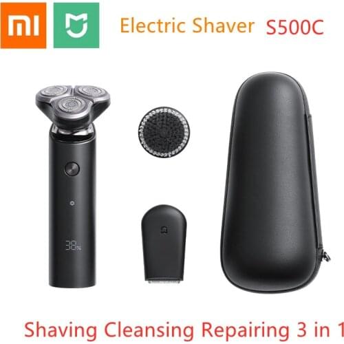 Xiaomi Mijia Electric Shaver S500C 3 Head Flex Razor Dry Wet Shaving Washable Portable Beard Trimmer Face Cleansing 3 In 1