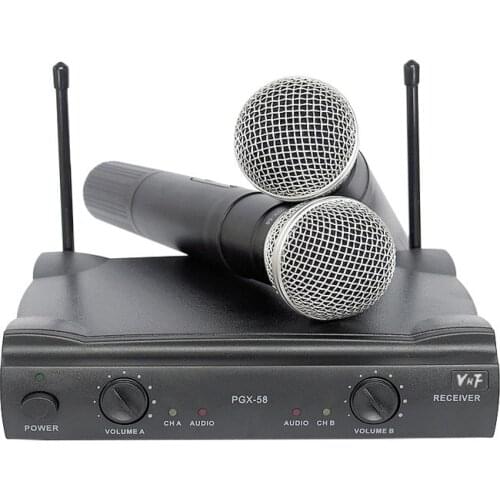 Finlemho Karaoke Microphone Wireless VHF Dynamic Home Studio Recording Cordless Handled Mic PGX-58 For DJ Speaker Conference