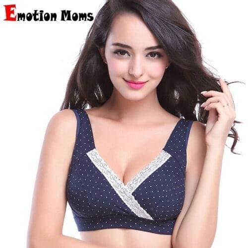 Cotton Cups Push Up Gather Fashion Nursing Bra Maternity Bra Breastfeeding Bra Back Closure Wire Free