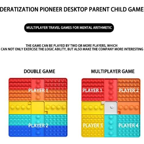 Fidget Toy Rainbow Board Dice Throwing Push Bubble Fingertip Sensory Toy Popite Parent-child Game Competition настольные игры