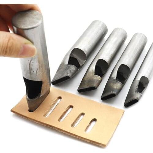 2-12mm Leather Hollow Punching, Heavy Leather Oval Chisels, DIY Drilling Head, Leather Making Supplies Tool for Handbag