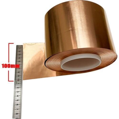 Copper Foil Tape Shielding Sheet 0.05x 100mm Copper strip t2 copper skin copper foil 1m /5m length