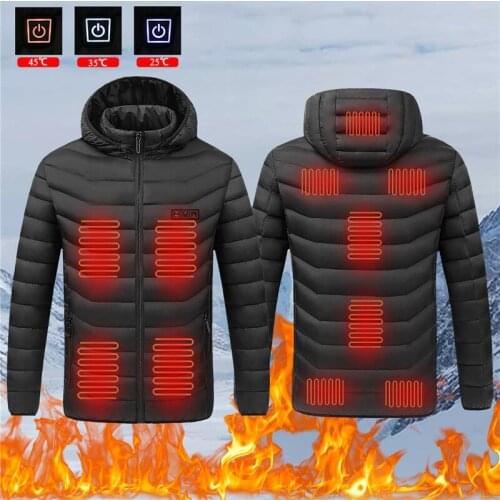 PUIMENTIUA Men Autumn winter Smart heating Cotton Vest USB Infrared Electric Heating Vest Flexible Thermal Winter Warm Jacket