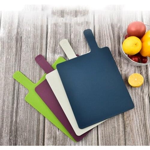 Rectangular Paddle Index Style Chopping Board Set with Food Preparation Indicators Multi-Colour Set of 4