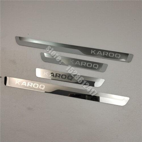 Door Sill Strip for 2017-2021 Skoda KAROQ Stainless Steel Scuff Plate Peda Pedal Cover Car Styling Stickers Auto Accessories