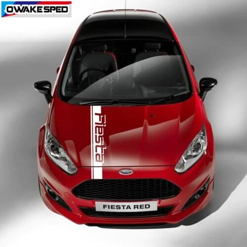 Racing Sport Car Hood Bonnet Stripes Stickers For Ford Fiesta ST RS Hatchback 2008-2020 3-5 Doors Auto Engine Cover Decor Decals