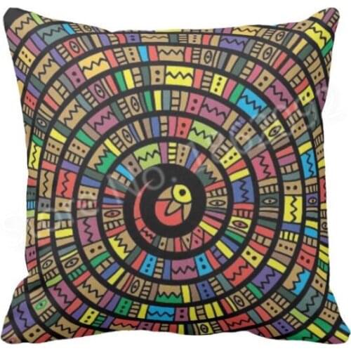 Modern Ethnic Mexican Style Throw Pillow Case Serpent of the Aztecs and the Maya Tribe Cushion Cover Chair Home Decoration 18"