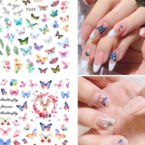 The New 3D Nail Stickers Butterfly Hollowing Design Sticker Adhensive Decal Nail Art Decorations