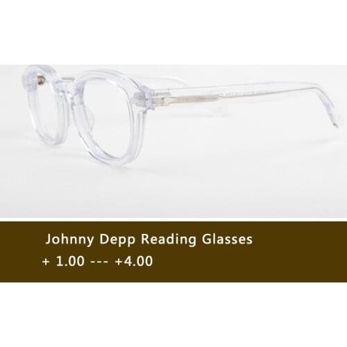 Johnny Depp Reading Glasses man Women Acetate Frame Presbyopic Diopter +1.0 +1.5 +2.0 +2.5 +3.0 +3.5 +4.0 Handmade