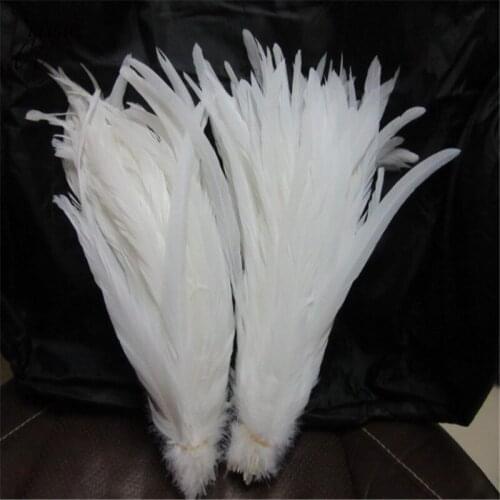 Wholesale 50pcs/lot White Rooster Feathers 10-16inch/25-40cm Christmas Craft Celebration Jewelry Party Plumas Plumes