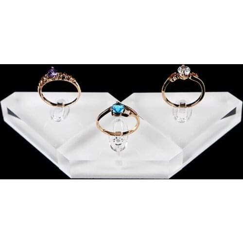 Rings Organizer Clear Show RackAcrylic Jewelry Holder Photography Props Ring Clips Display Stand