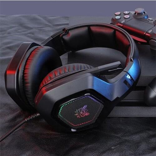 Wired Headphones Stereo Hifi Stereo Sound Breathing RGB Led Light Gamer Headphones with Microphone For PC Computer For Xbox PS4