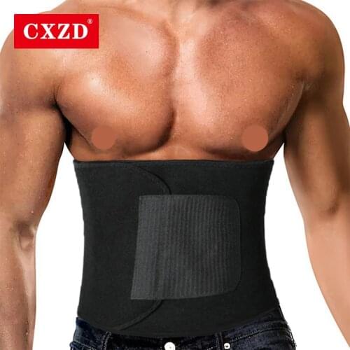 CXZD Newest Belt Men Sweat Shaper Body Compression Abdomen Tummy Belly Control Slim Waist Cincher easy to carry Fitness Belt
