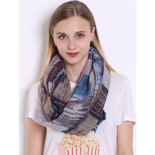 Retro plaid Voile Print Scarf Female Long Yarn Print Soft Wrap Pashminas Muslim Hijab Spring Autumn Cotton Warm Snood N94