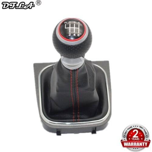 New 6 Speed Car Gear Stick Level Shift Knob With Leather Boot For VW Jetta 5 A5 MK5 GLI 2006 2007 2008 2009 2010 2011 Carstyling