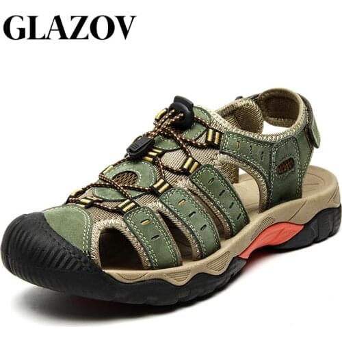 Classic High quality Cow Leather Sandals Summer Outdoor Handmade Men Sandals Fashion Comfortable Men Beach leather shoes size48