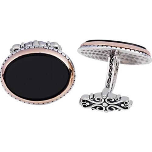 Silver Onix Stone Oval Cufflinks