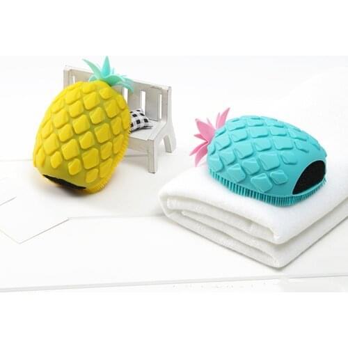 Silicone Bath Brush Scrubbing Brush Shampoo Massage Brush Bath Ball Pineapple-shaped Bath Flower Bathroom Accessories