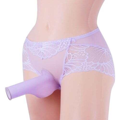 Lace Thong Penis Sleeve Bikini Briefs Pants Underpants Sissy Panties Sexy Underwear Men See Through Sheer Sissy Underwear