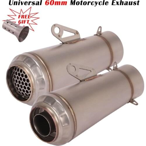 Universal 51mm 60mm Motorcycle Exhaust Left Right Muffler DB Killer GP Motocross Escape Silencer For S1000RR MT-09 Z1000 DL250