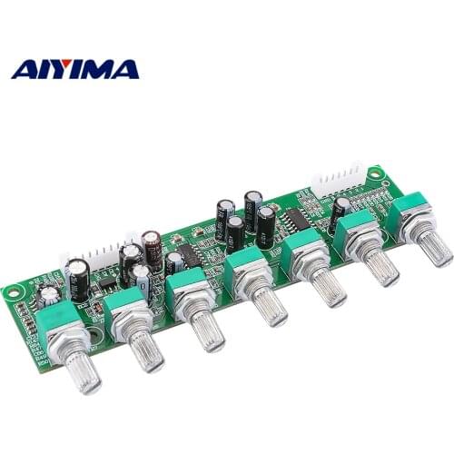 AIYIMA 5.1 Home Theater Preamplifier Tone Board 6 Channel Independent Tone Control Bass Frequency Adjustment Auto Mute DC15-35V