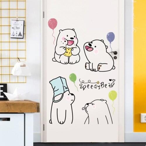 Funny Peedy bear animals balloon wall stickers vinyl DIY lazy bear decals for kids room nursery kindergarten home decor murals