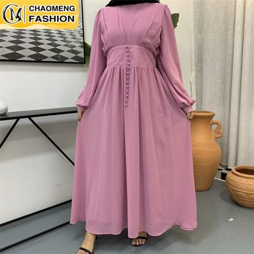 Vestido De Mujer Dubai Abaya Elegant Fashion Chiffon Hijab Dress Turkey Kaftan Caftan Islam Clothing Muslim For Women Maxi Robe