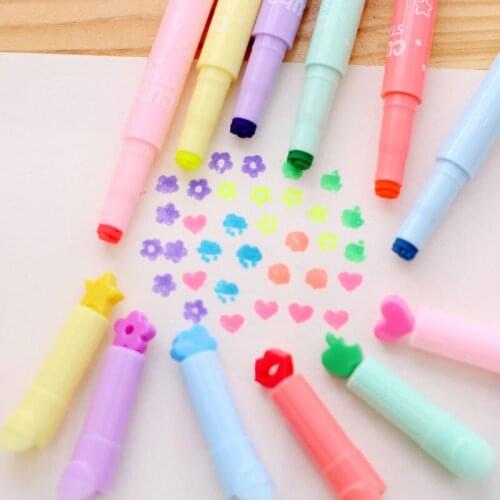 1pc 14.5 Length Candy Color Fluorescent Pen Highlighter Mark Pen with Irregular Pen Head Draw Stationery Children School Supply