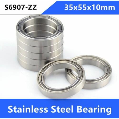 10pcs/lot ABEC-5 S6907ZZ S6907 ZZ bearings 35x55x10 mm Stainless Steel Deep Groove Ball Bearing shielded 35*55*10mm 6907 6907ZZ