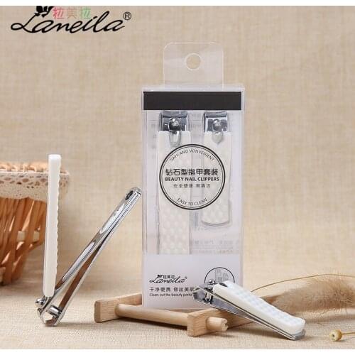 2PCS/SET Nail Clippers Set Fingernail Toenail Clipper Cutter Stainless Steel Sharp Sturdy trimmer set for Men and Women