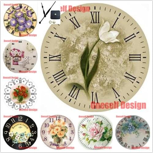 2020 great flower 5d diamond embroidery with clock 5d diamond mosaic sale clock rhinestone pictures decoration home wall sticker