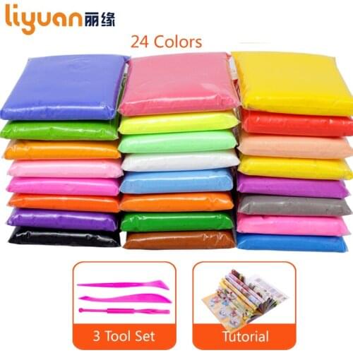 24 Colors Super Light Clay Air Dry Plasticine Modeling Clay Playdough Soft Play Dough Educational Toy Kids Gift 1200g/42.32oz