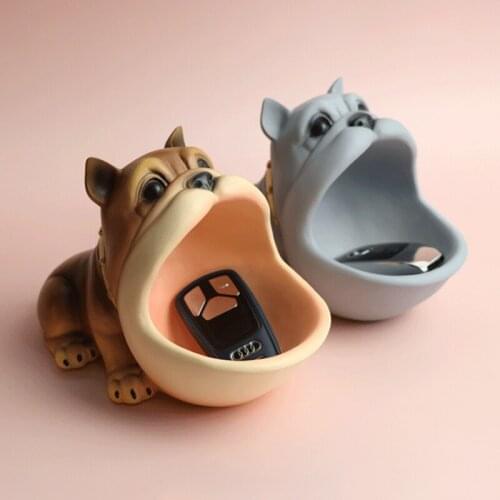 3D Bulldog Figurine Miniature Statue Sculpture Home Decoration Room Desk Decor Wedding Party Decorative Art Table Storage Box