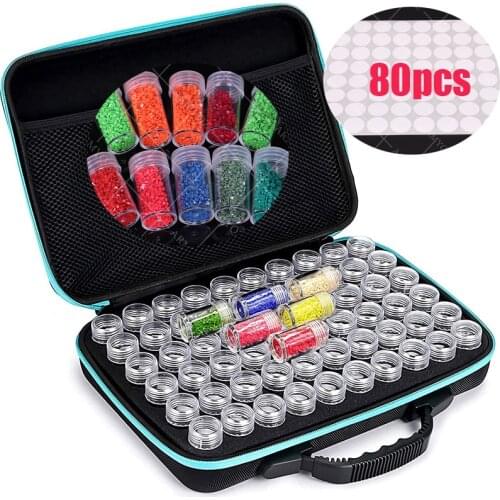 Large capacity 60 Bottles Diamond Painting Accessories Tool Carry Case Box Container Diamond Storage Bag Case Embroidery Mosaic