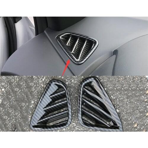 For Hyundai Kona Encino 2018-2019 Carbon Fiber style Upper Air Vent Outlet Cover Trim 2pcs