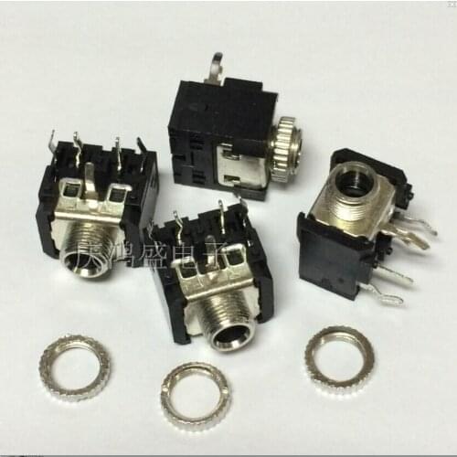 Five-Leg Dual Channel 3.5 Audio Socket/Stereo Headphones Jack/Audio Socket Nut Pj3006m
