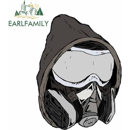 EARLFAMILY 13cm x 9.6cm Cyber Thug Gasmask Laptop VAN Car Stickers Bumper RV Scratch-Proof Decal Window Personality Decoration
