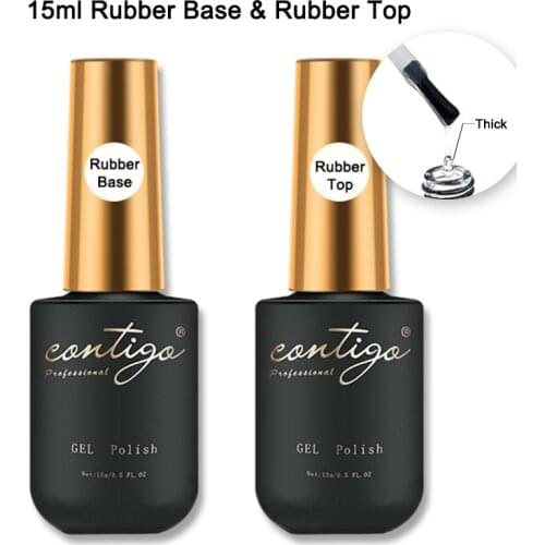 CONTIGO Gel Polish Top Coat y Base Coat Semipermanent Hybrid Nail Polish Rubber Base for Nails uv Gellak Manicure New Varnishes